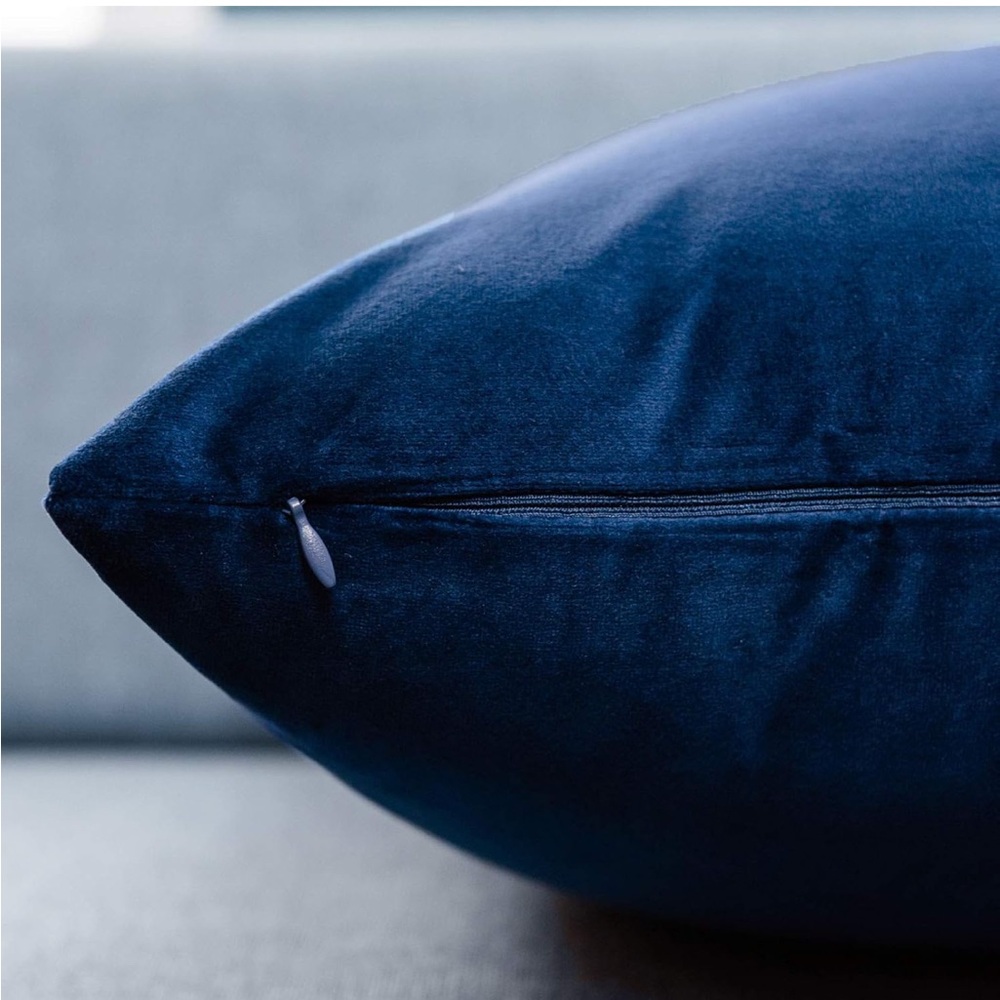 2 Navy Blue Euro Pillow Covers - Picture 2 of 5